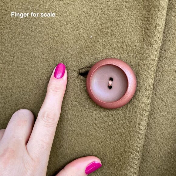 1950s Versailles Olive Wool Swing Coat Persian Lamb Fur Collar Union Made Canada - Picture 12 of 13